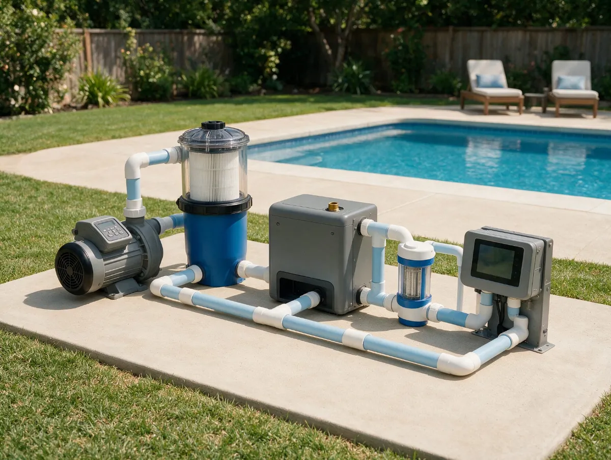 Pool equipment pad with smart automation